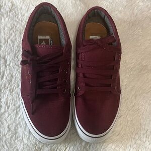 Vans Maroon Sneakers with White Accents